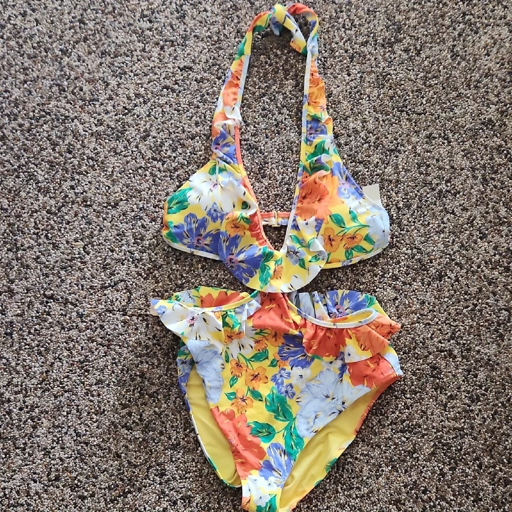 Aerie Yellow and‎ Orange One Piece Swimwear